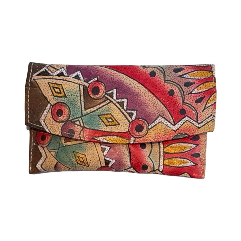 Emily Ann Boca Raton | NWT | Hand Painted Leather 3-in-1 Clutch Wallet Set